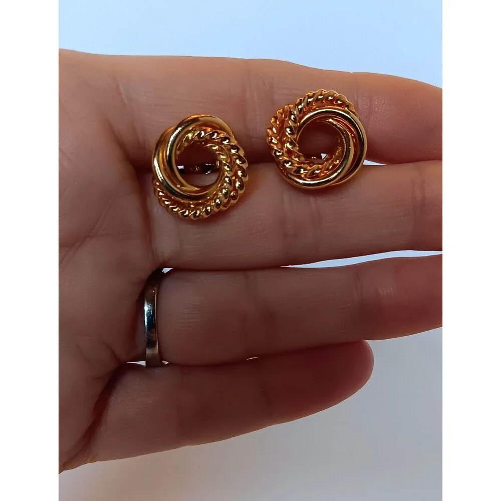 Vintage Goldtone Twisted Rope Knot Cufflinks 5/8 in